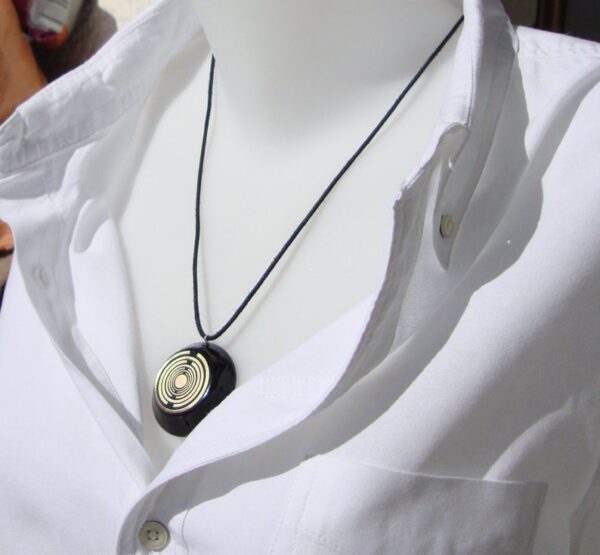 Orgone orgonite® Greek-fire all-powerful pendant, 5G and EMF block, ultimate black and gold power, 2 MWOs, total protection, welfare