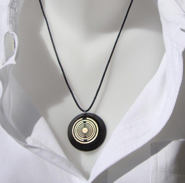 Orgone orgonite® Greek-fire all-powerful pendant, 5G and EMF block, ultimate black and gold power, 2 MWOs, total protection, welfare