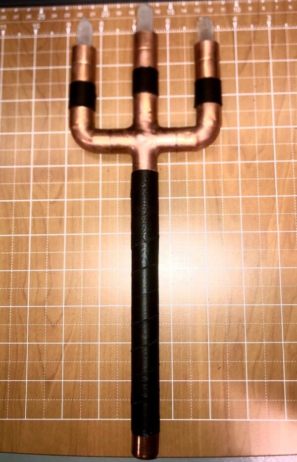 Lemurian Trident Krystallos Copper Quartz  Handmade Copper Trident
