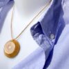 Orgone orgonite® all-powerful golden pendant, power of gold, 2 gold plated (24K) MWO Lakhovsky antenna, protection, EMF block, prosperity