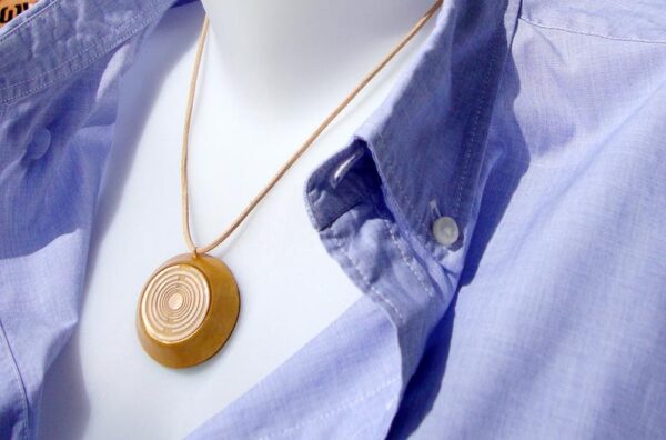 Orgone orgonite® all-powerful golden pendant, power of gold, 2 gold plated (24K) MWO Lakhovsky antenna, protection, EMF block, prosperity