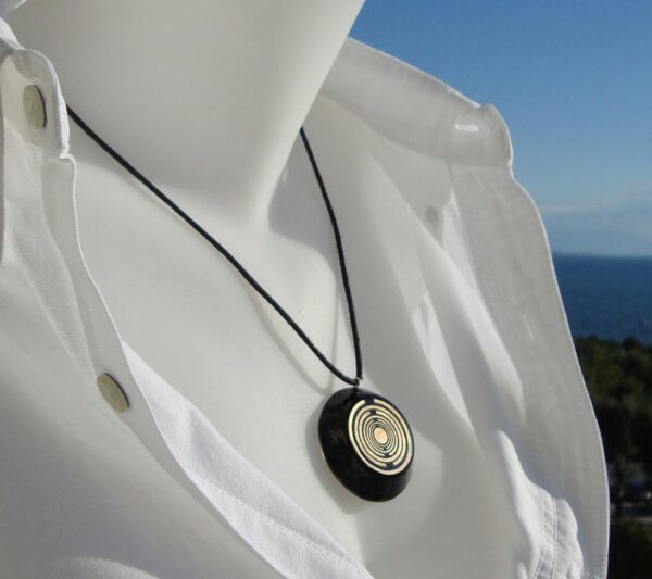 Orgone orgonite® Greek-fire all-powerful pendant, 5G and EMF block, ultimate black and gold power, 2 MWOs, total protection, welfare