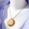 Orgone orgonite® all-powerful golden pendant, power of gold, 2 gold plated (24K) MWO Lakhovsky antenna, protection, EMF block, prosperity