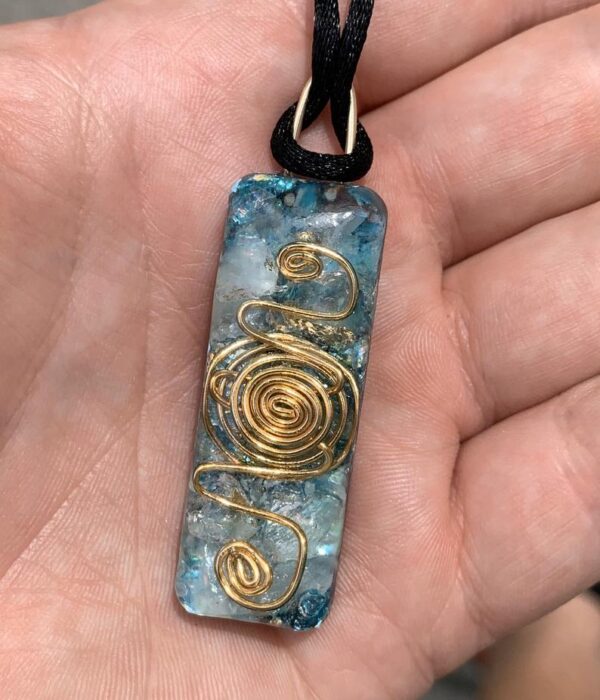 Blue Topaz Orgone Energy Pendant
