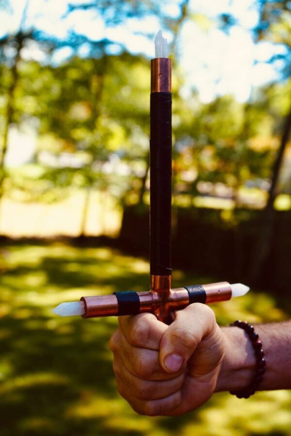 Lemurian Trident Krystallos Copper Quartz  Handmade Copper Trident