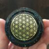 Orgone Mini but Mighty Chem Buster with Copper, Elite Shungite, Blk tourmaline,Terminated Quartz Crystal, Selenite, 3.5 in tall, 2 in base.