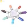 7 Chakra Jewelry Energy Power Natural Stone Meditation Crystal Pyramid Hexagonal Prism for Men Women Yoga Healing