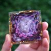 Amethyst Sphere with Amethyst Crystals Orgone Pyramid