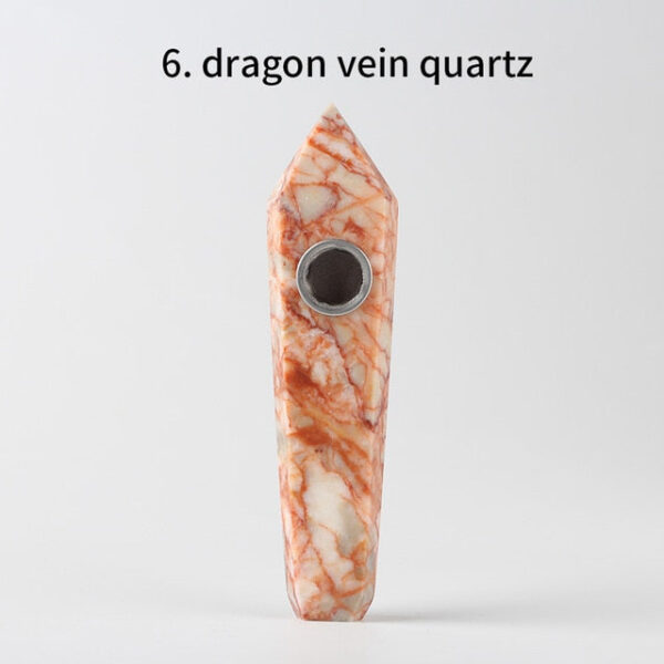Obsidian Pipe Smoking Point Natural Quartz Crystal Healing
