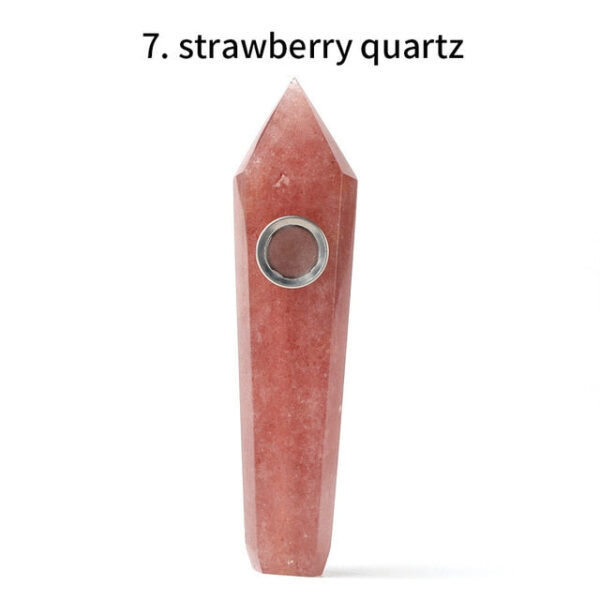 Obsidian Pipe Smoking Point Natural Quartz Crystal Healing