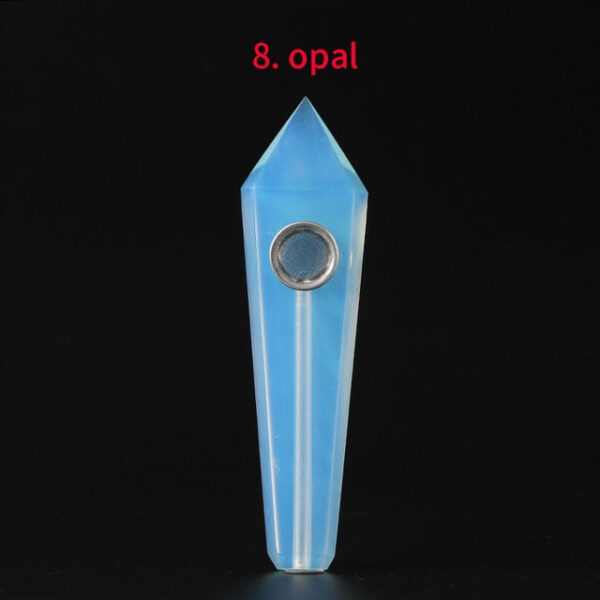 Obsidian Pipe Smoking Point Natural Quartz Crystal Healing