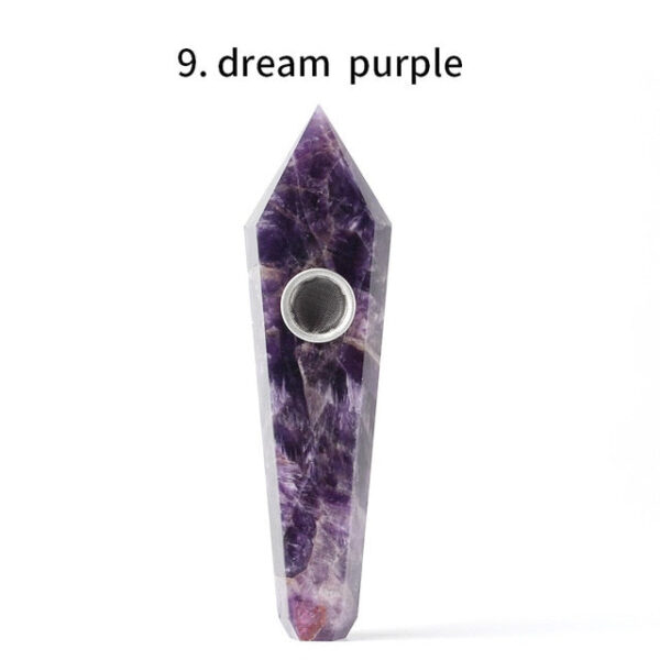 Obsidian Pipe Smoking Point Natural Quartz Crystal Healing