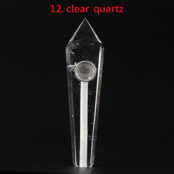 Obsidian Pipe Smoking Point Natural Quartz Crystal Healing