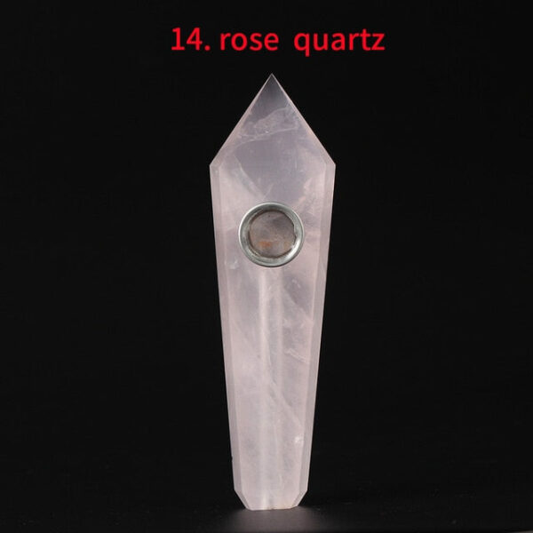 Obsidian Pipe Smoking Point Natural Quartz Crystal Healing