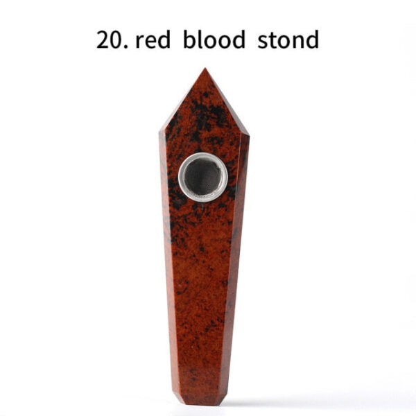 Obsidian Pipe Smoking Point Natural Quartz Crystal Healing