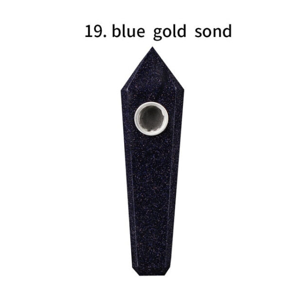 Obsidian Pipe Smoking Point Natural Quartz Crystal Healing