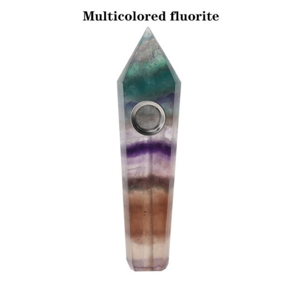 Obsidian Pipe Smoking Point Natural Quartz Crystal Healing