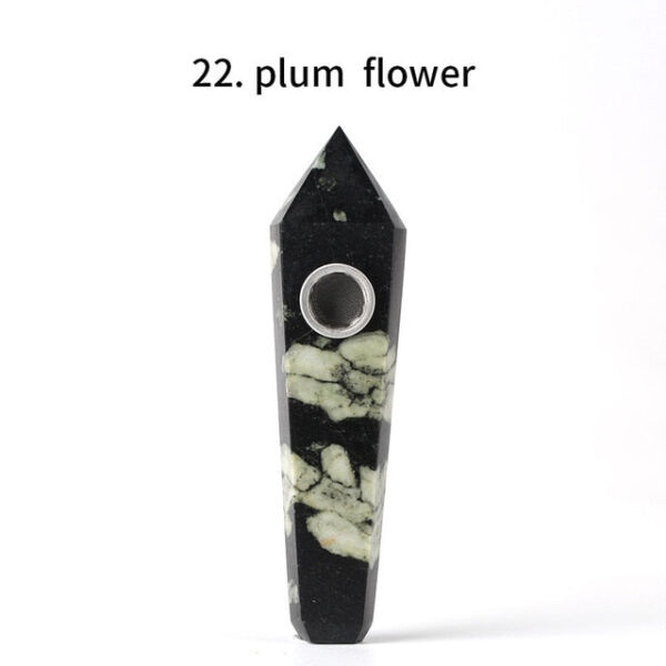Obsidian Pipe Smoking Point Natural Quartz Crystal Healing
