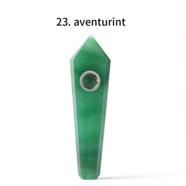 Obsidian Pipe Smoking Point Natural Quartz Crystal Healing