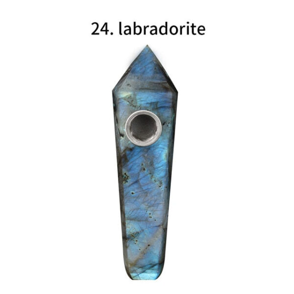 Obsidian Pipe Smoking Point Natural Quartz Crystal Healing