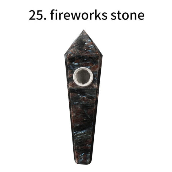 Obsidian Pipe Smoking Point Natural Quartz Crystal Healing
