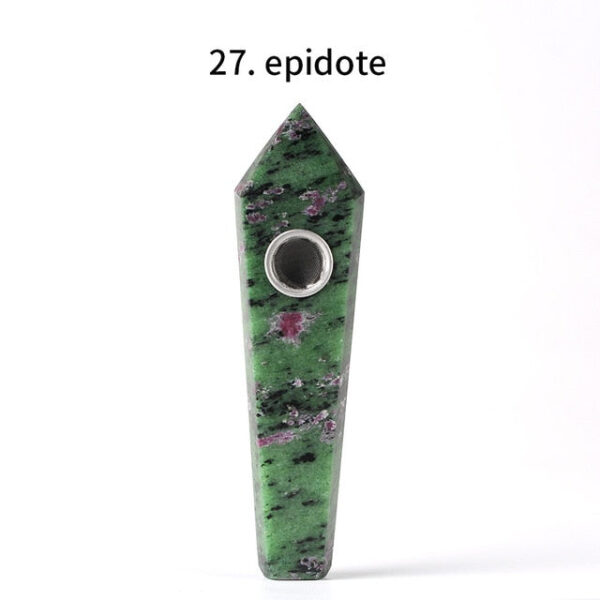 Obsidian Pipe Smoking Point Natural Quartz Crystal Healing