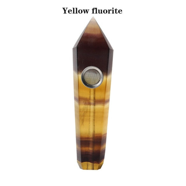 Obsidian Pipe Smoking Point Natural Quartz Crystal Healing