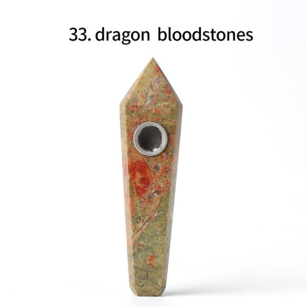 Obsidian Pipe Smoking Point Natural Quartz Crystal Healing