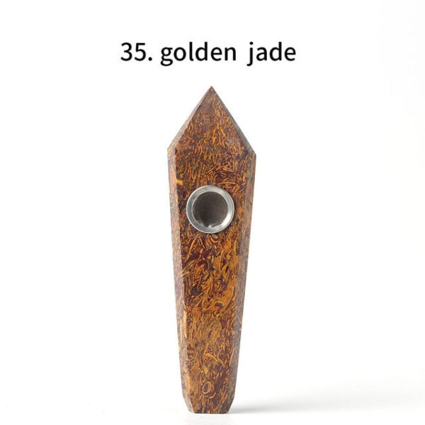 Obsidian Pipe Smoking Point Natural Quartz Crystal Healing