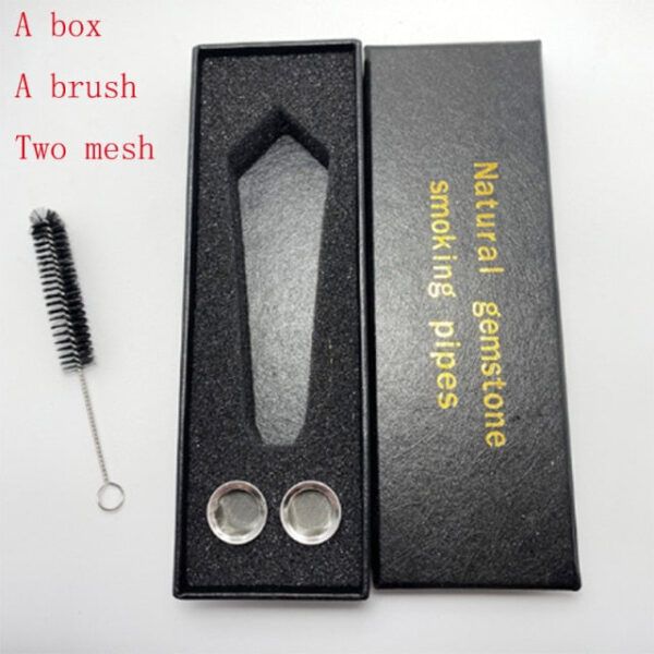 Obsidian Pipe Smoking Point Natural Quartz Crystal Healing