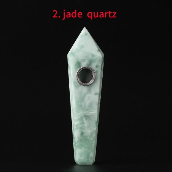 Obsidian Pipe Smoking Point Natural Quartz Crystal Healing