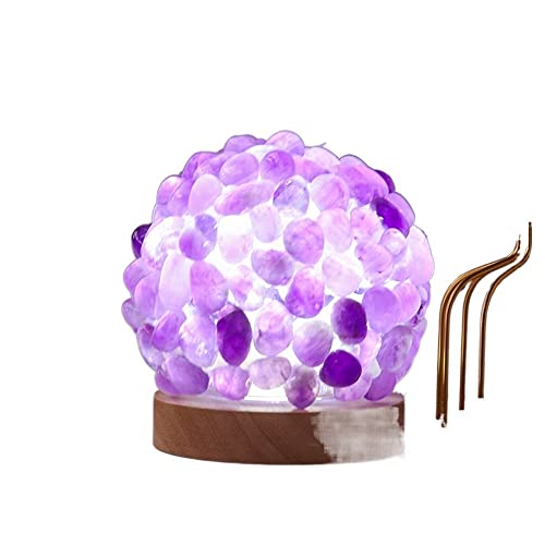 Amethyst Crystals Natural Healing Crystal Lamp Amethyst Rose Quartz Gravels Night Light USB Table Bedroom Lamps Lighting Reiki Home Deco