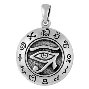 Eye of Horus Jewelry - Sterling Silver Udjat Pendant - Egyptian Eye of Horus Ra Pendant