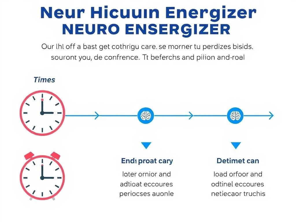 Clock showing optimal times to use Neuro Energizer throughout the day