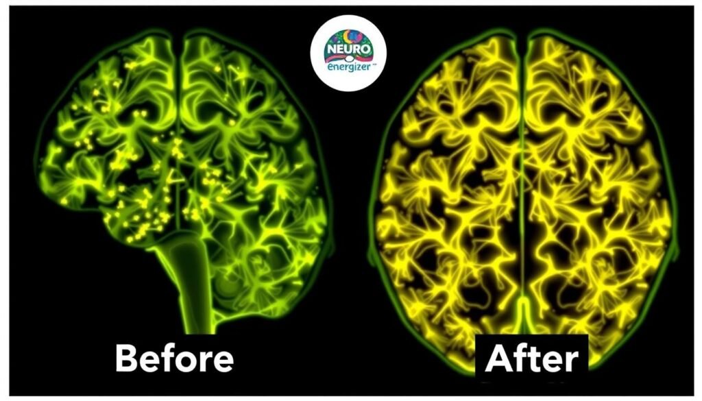 Comparison of brain activity before and after using Neuro Energizer