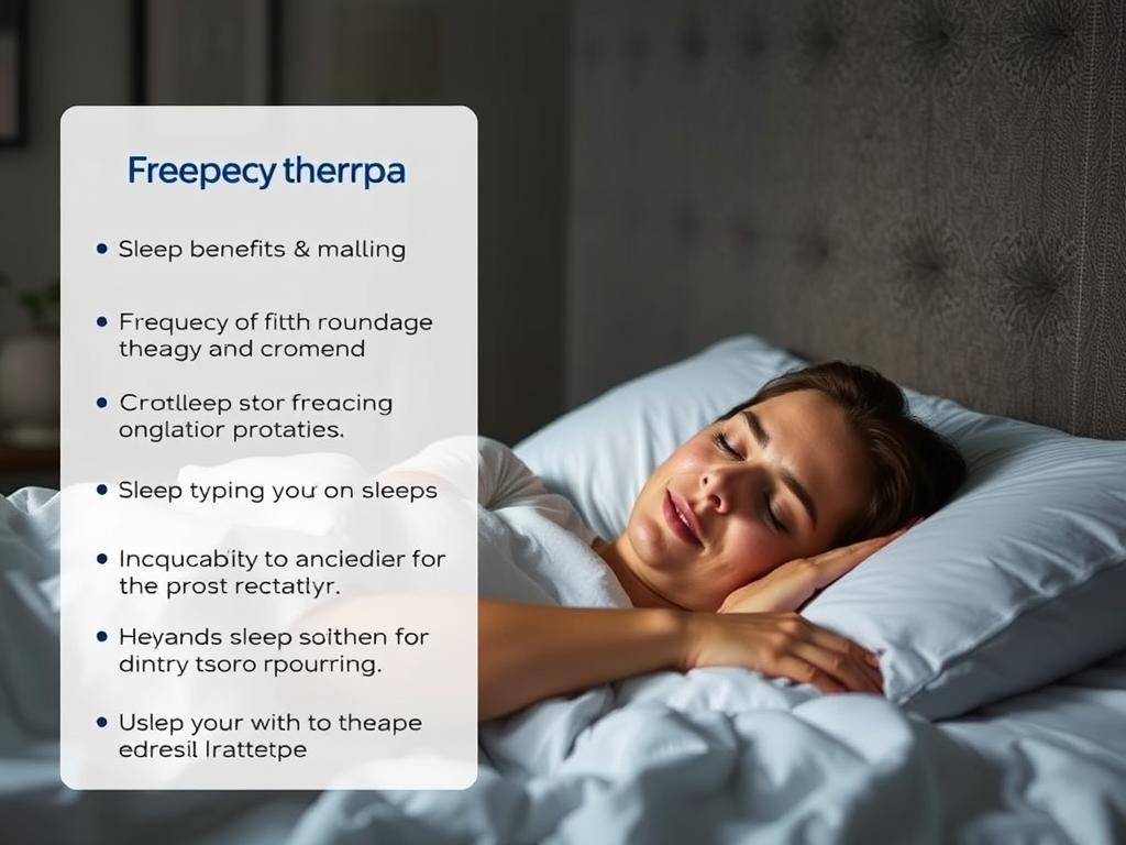Person sleeping peacefully after using frequency therapy program