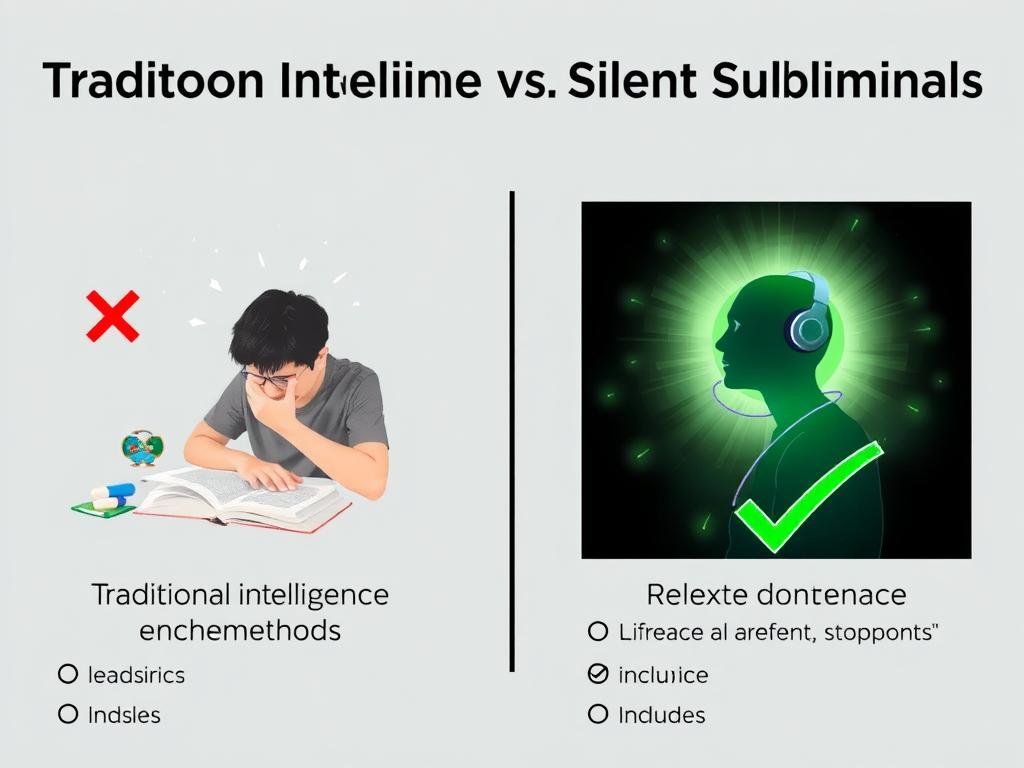 Comparison between traditional methods and increase intelligence subliminals