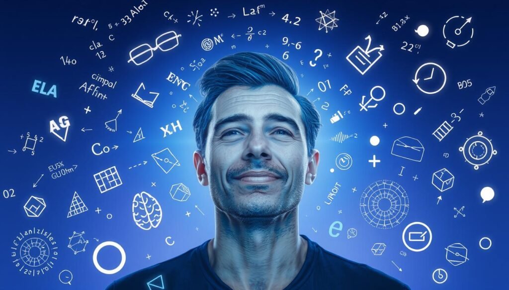 Person experiencing enhanced intelligence and cognitive abilities