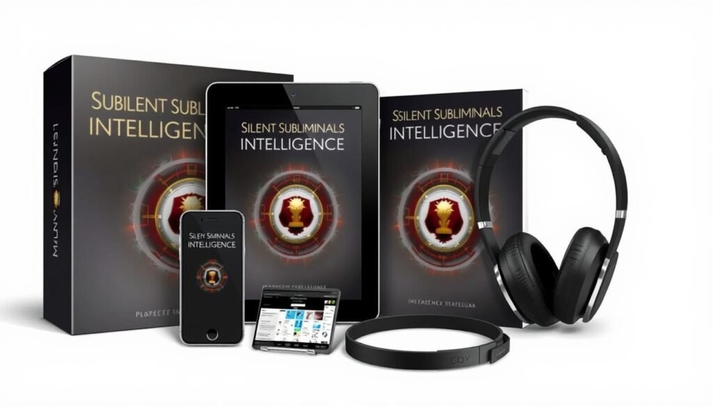 Silent Subliminals Intelligence product package display with increase intelligence subliminals