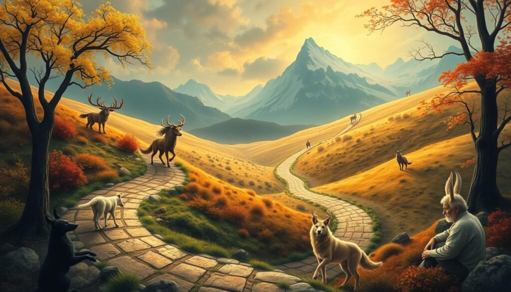Transformation journey guided by spirit animals