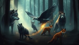 Various spirit animals representing inner strength and wisdom