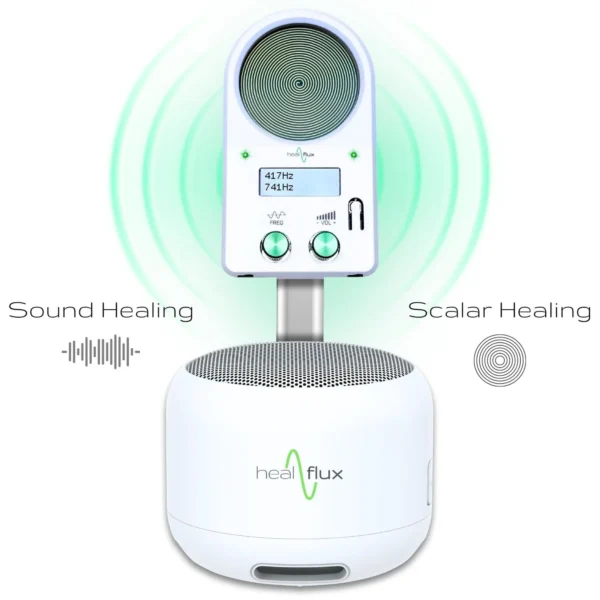 Healflux Frequency Healing Device - Pure Sine Wave & Scalar Wave Generator for Wellbeing, Sound Healing, Meditation, Sleep Improvement