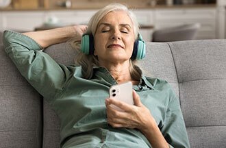 Woman Relaxing with Headphones