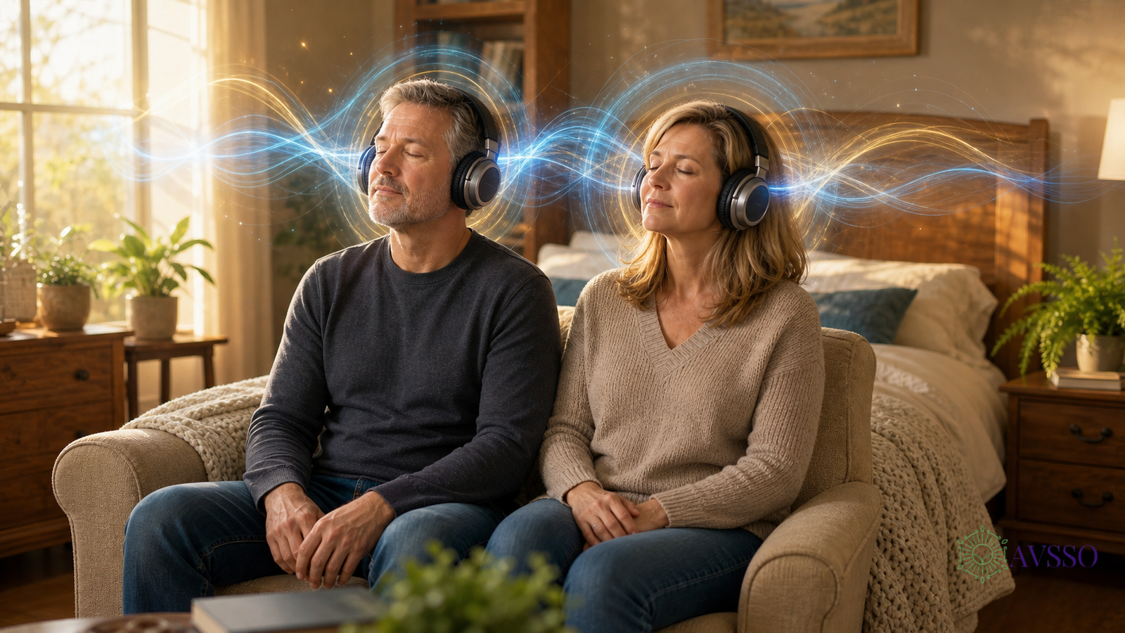 middle-aged couple sharing a quiet moment at home