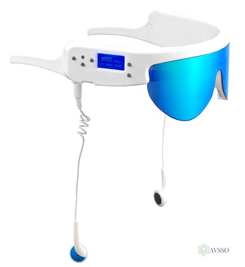 PSiO blue light glasses for audio-visual wellness therapy